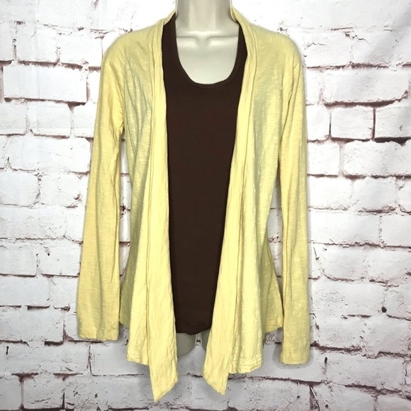 CARILOHA Bamboo Yellow Organic bamboo cotton open hi lo top Size XS - Picture 2 of 15